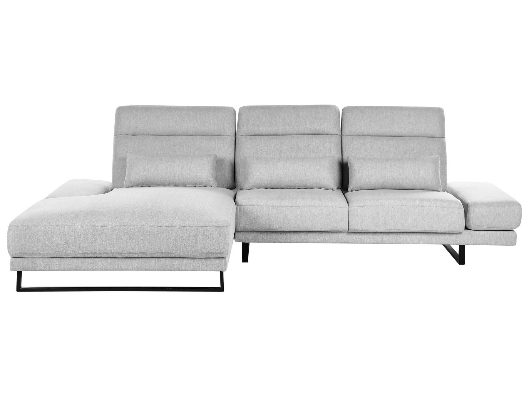 Corner Sofa IKAST Fabric Light Grey 4 Seater Right Hand
