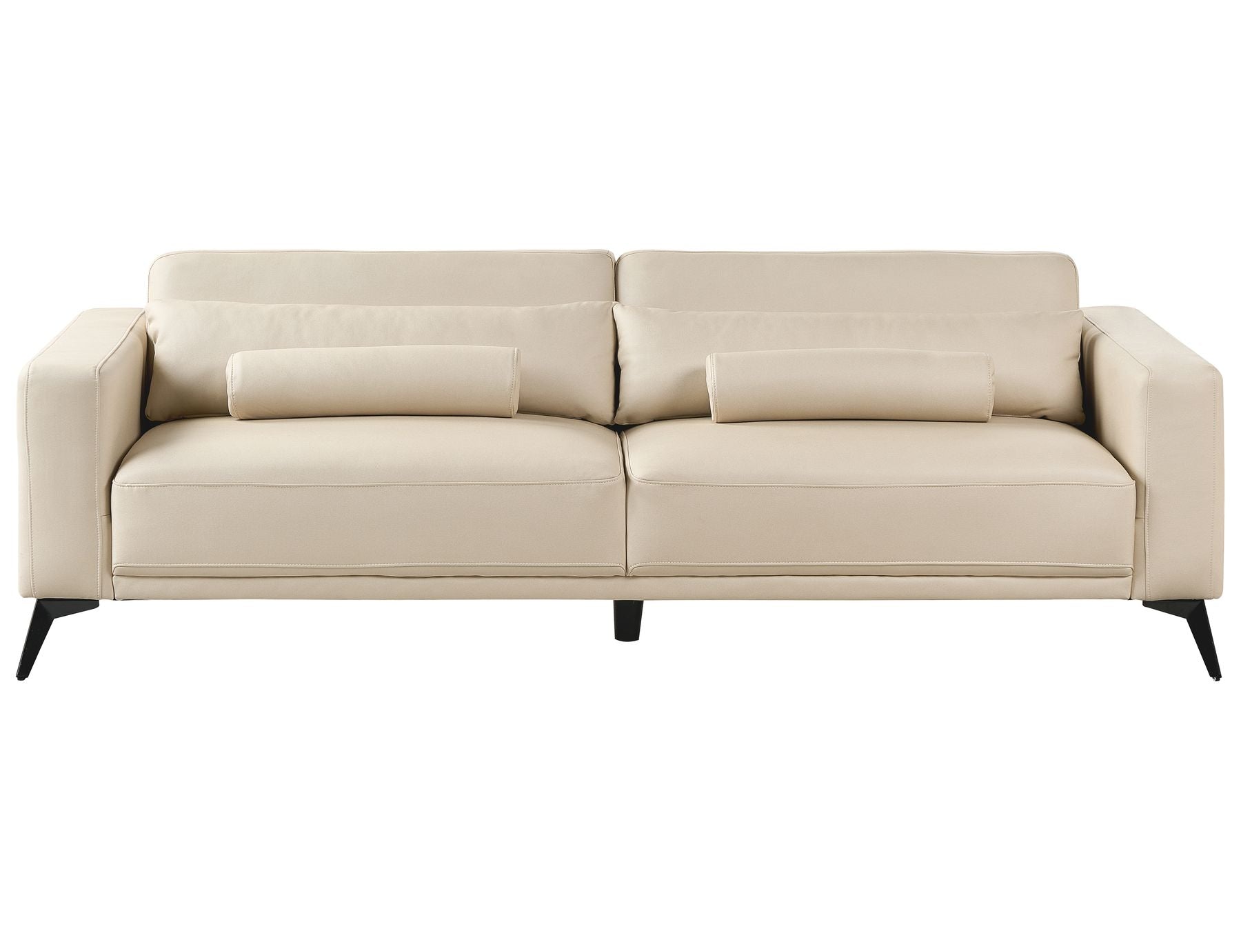 3 Seater Faux Leather Sofa Beige ANGE