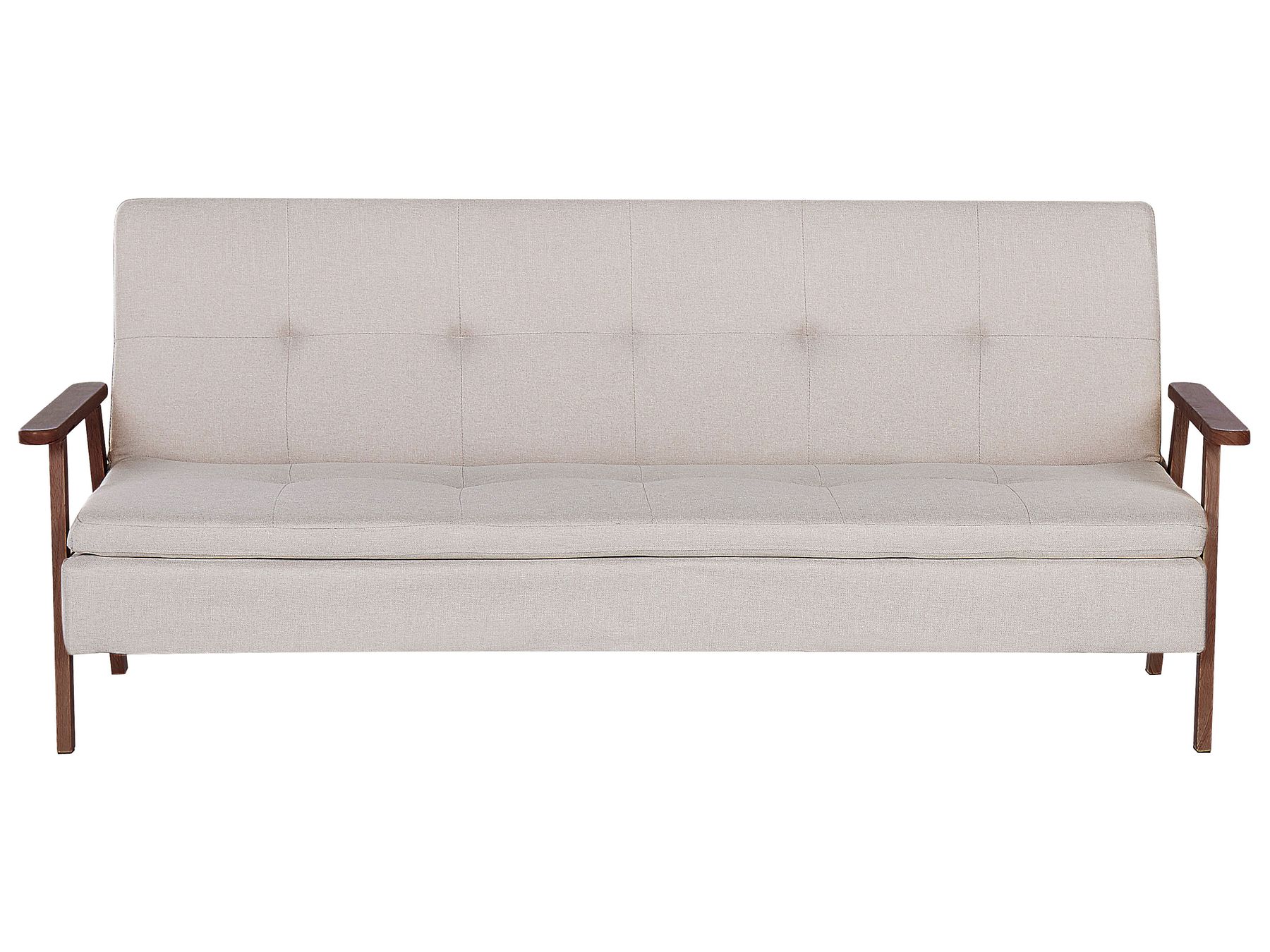 Sofa Bed TJORN Fabric Beige 3 Seater