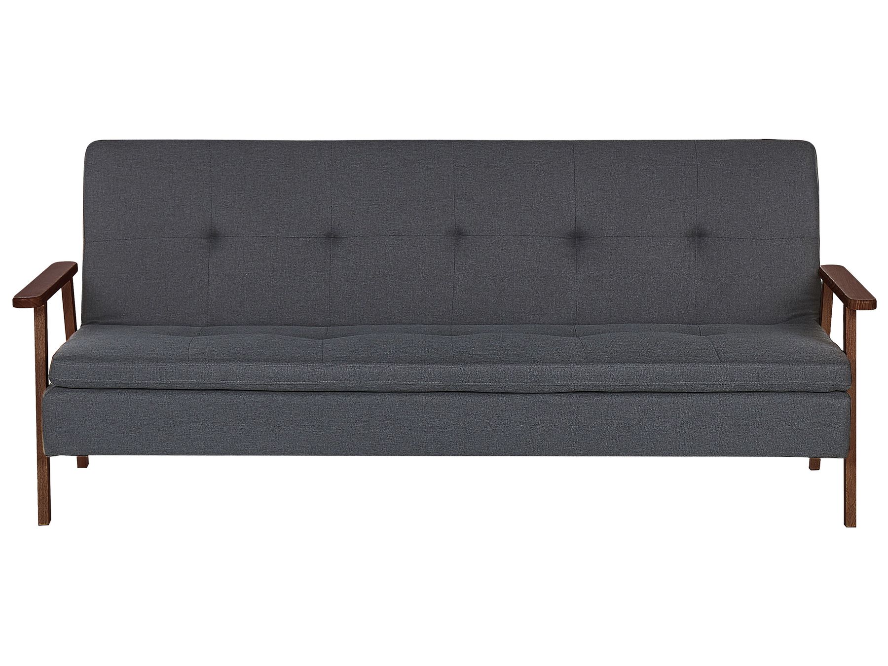 Sofa Bed TJORN Fabric Dark Grey 3 Seater