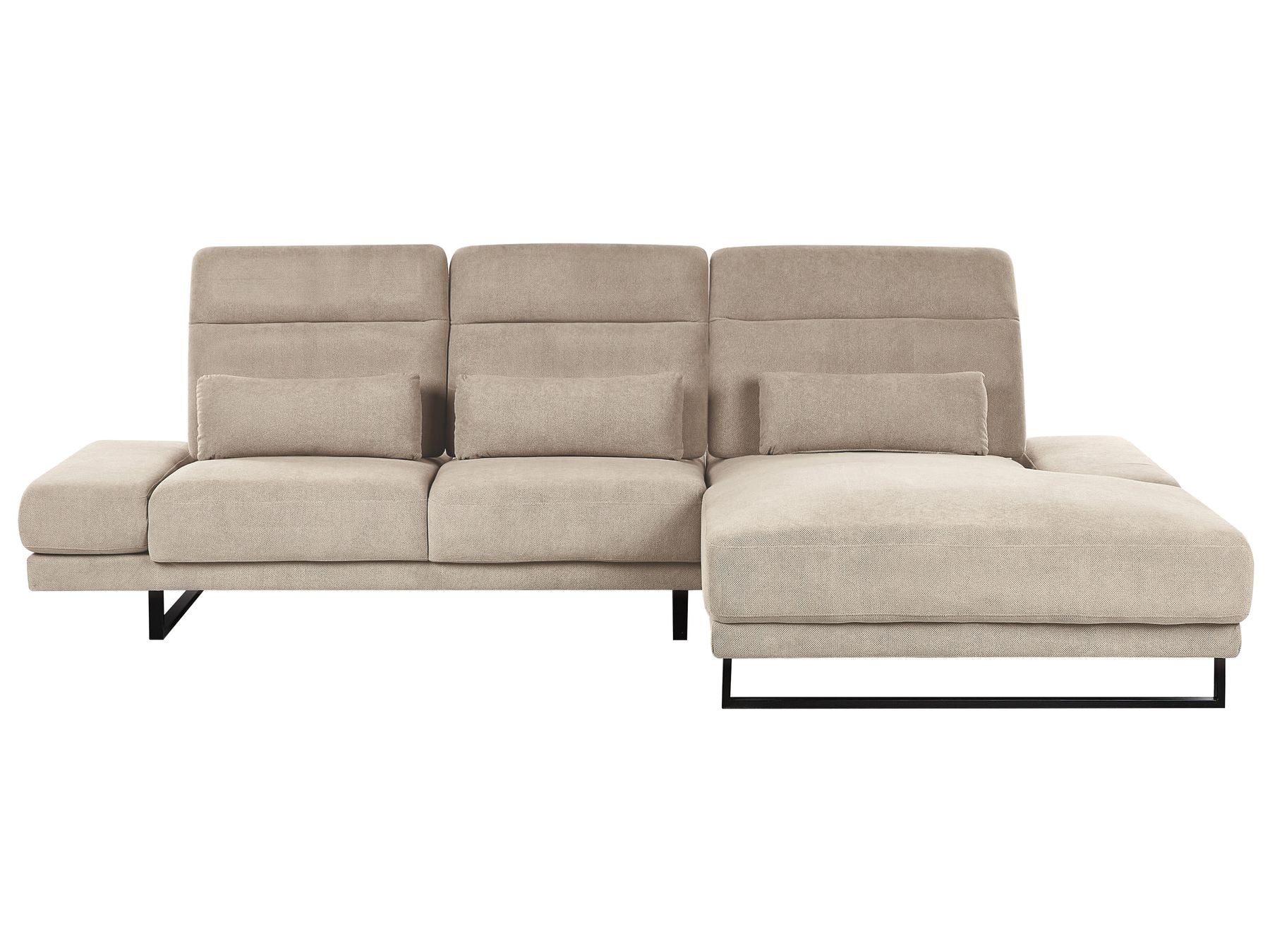 Corner Sofa IKAST Fabric Taupe 4 Seater Left Hand