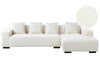 Corner Sofa Boucle White 4 Seater Left Hand