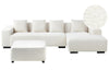 Corner Sofa Boucle White with Ottoman 4 Seater Left Hand