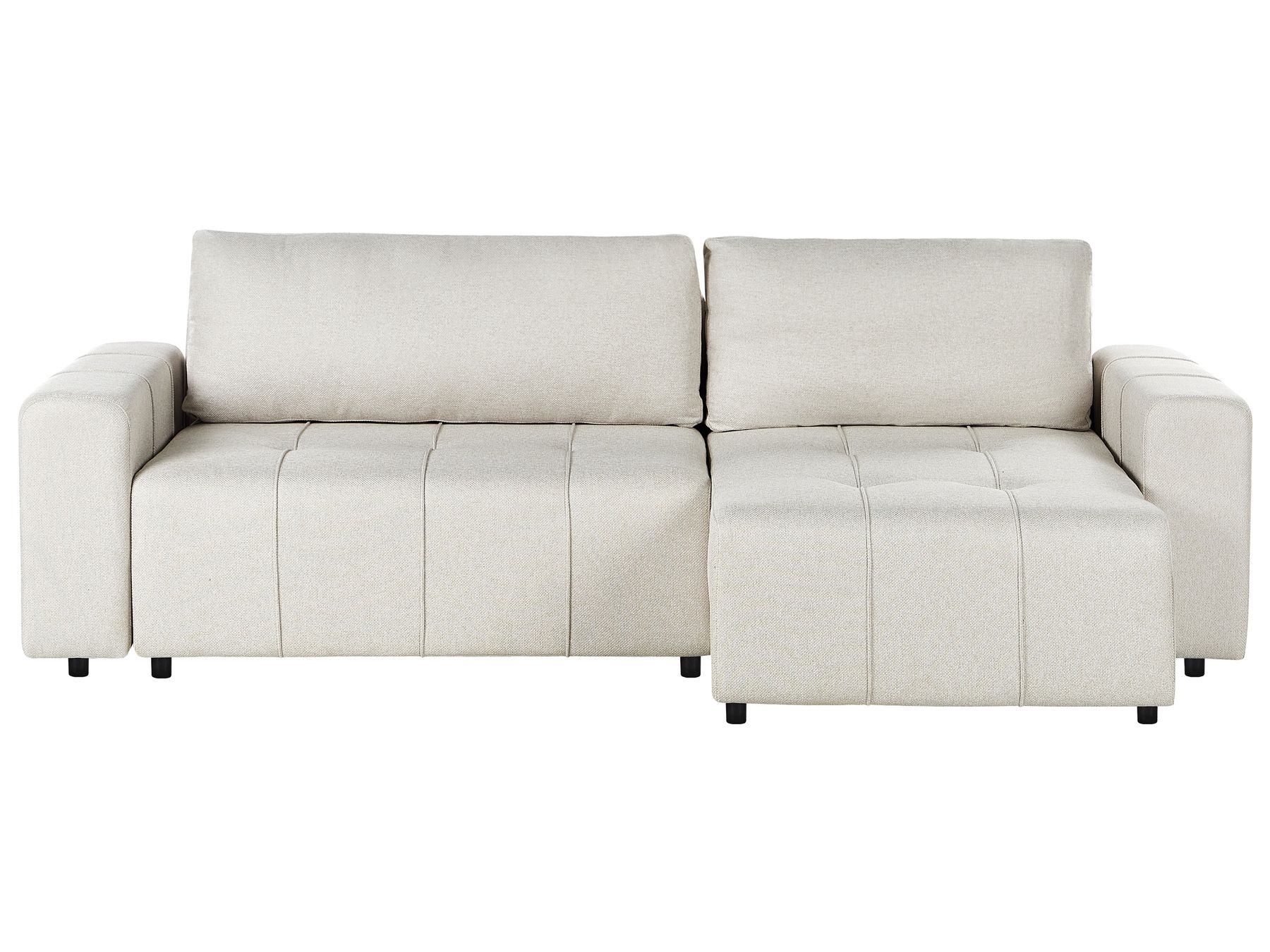 Corner Sofa Bed INNVIK Fabric Light Beige 3 Seater Left Hand