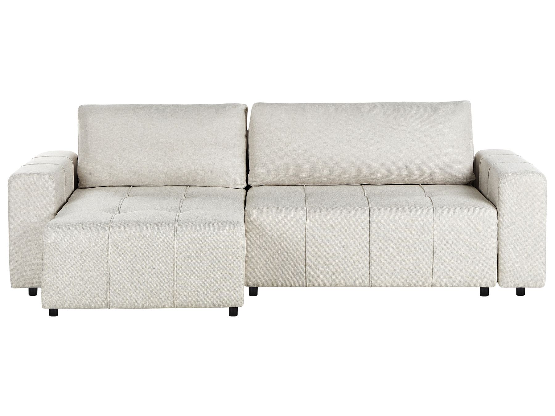Corner Sofa Bed INNVIK Fabric Light Beige 3 Seater Right Hand