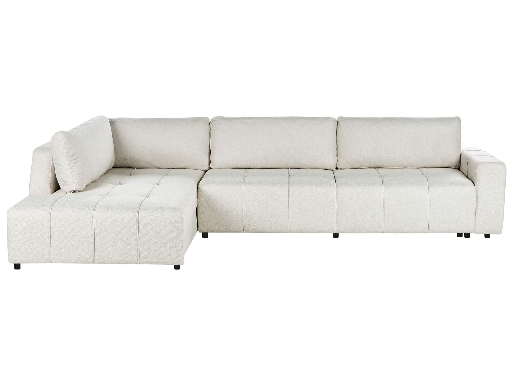 Corner Sofa Bed INNVIK Fabric Light Beige with Storage 4 Seater Right Hand