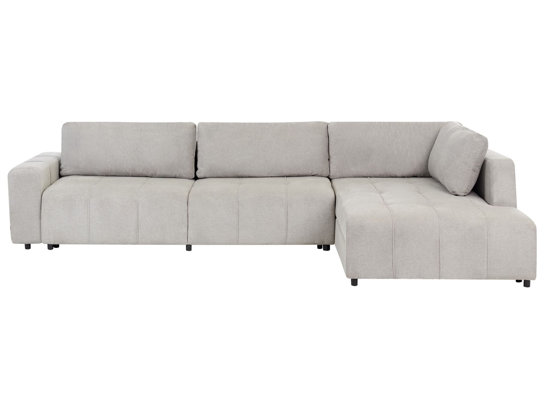 Corner Sofa Bed INNVIK Fabric Light Grey with Storage 4 Seater Left Hand