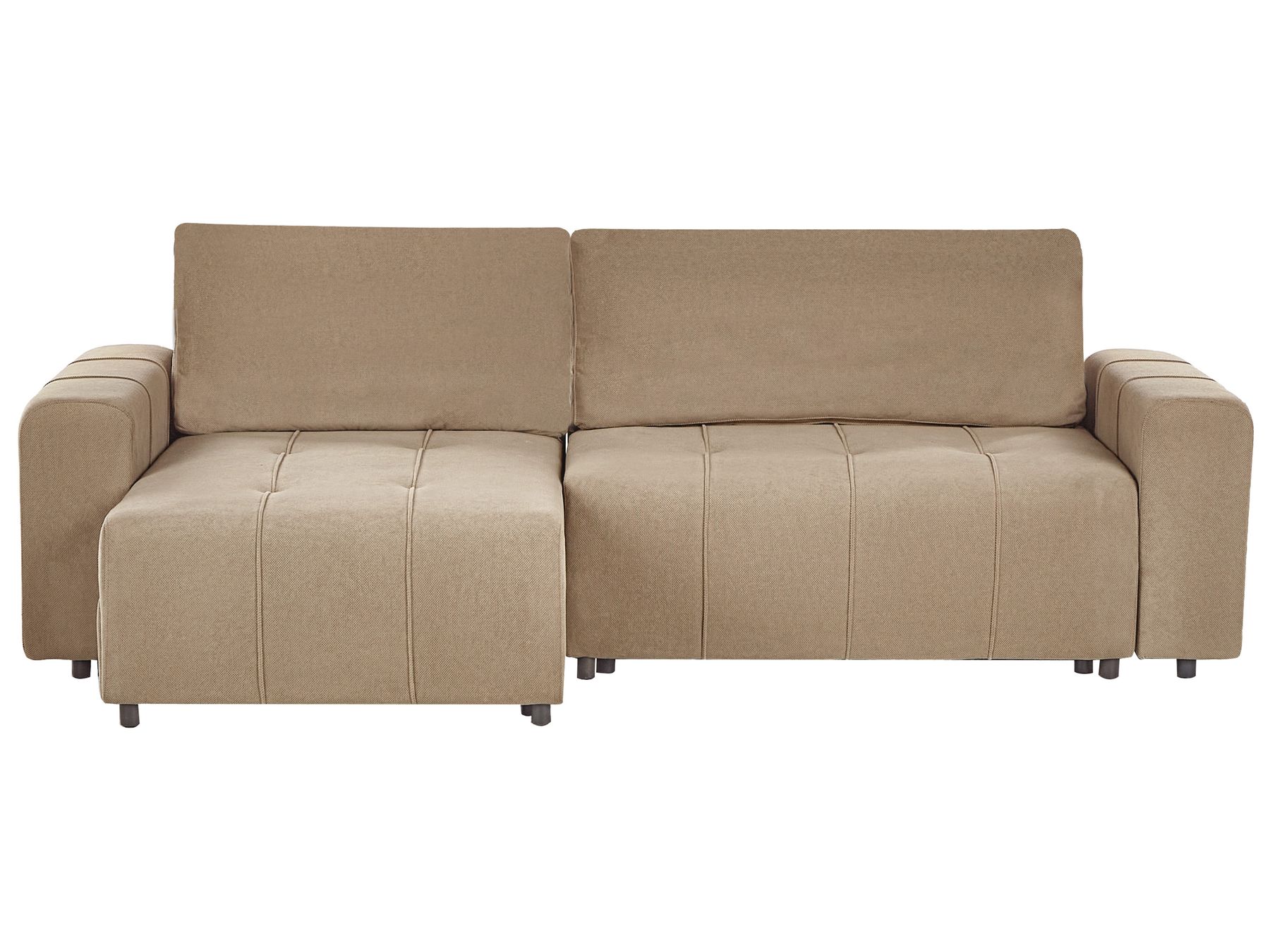 Corner Sofa Bed INNVIK Fabric Brown with Storage 3 Seater Right Hand
