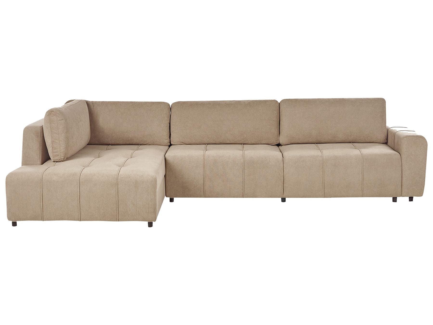 Corner Sofa Bed INNVIK Fabric Brown with Storage 4 Seater Right Hand