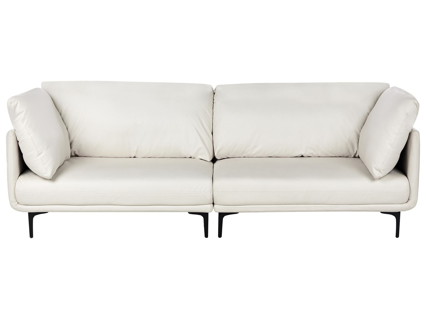 3 Seater Vegan Leather Sofa Off White REVSNES