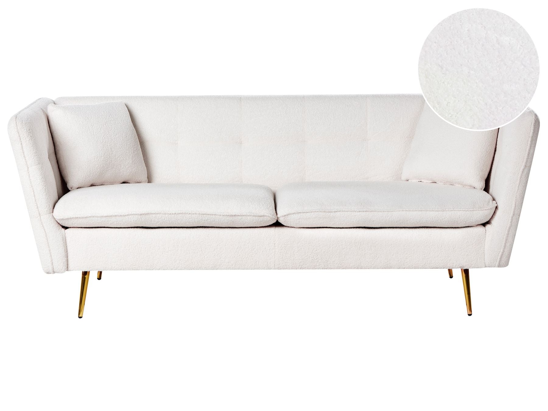 3 Seater Boucle Sofa White FREDERICA