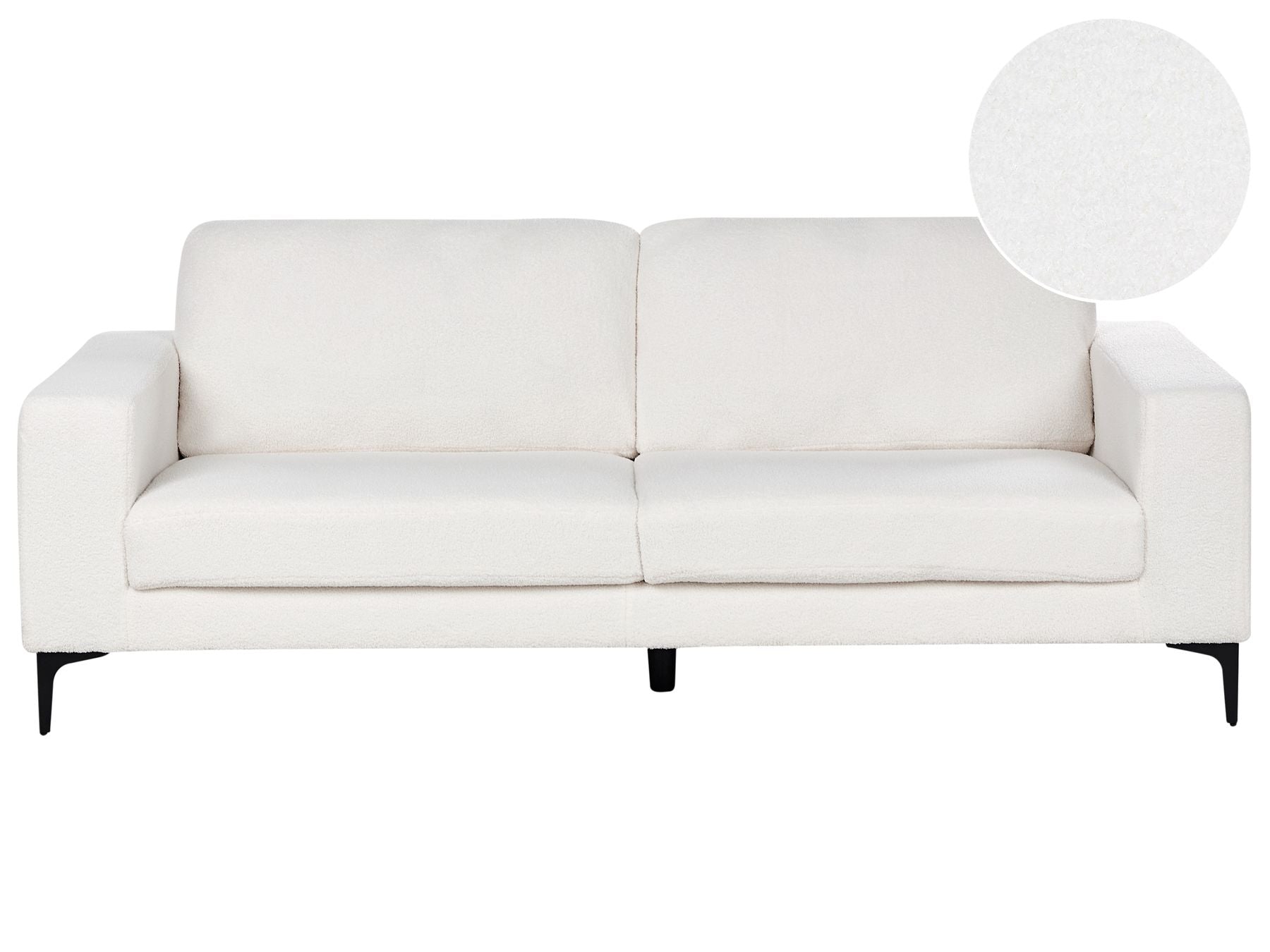 3 Seater Boucle Sofa White VADSTENA