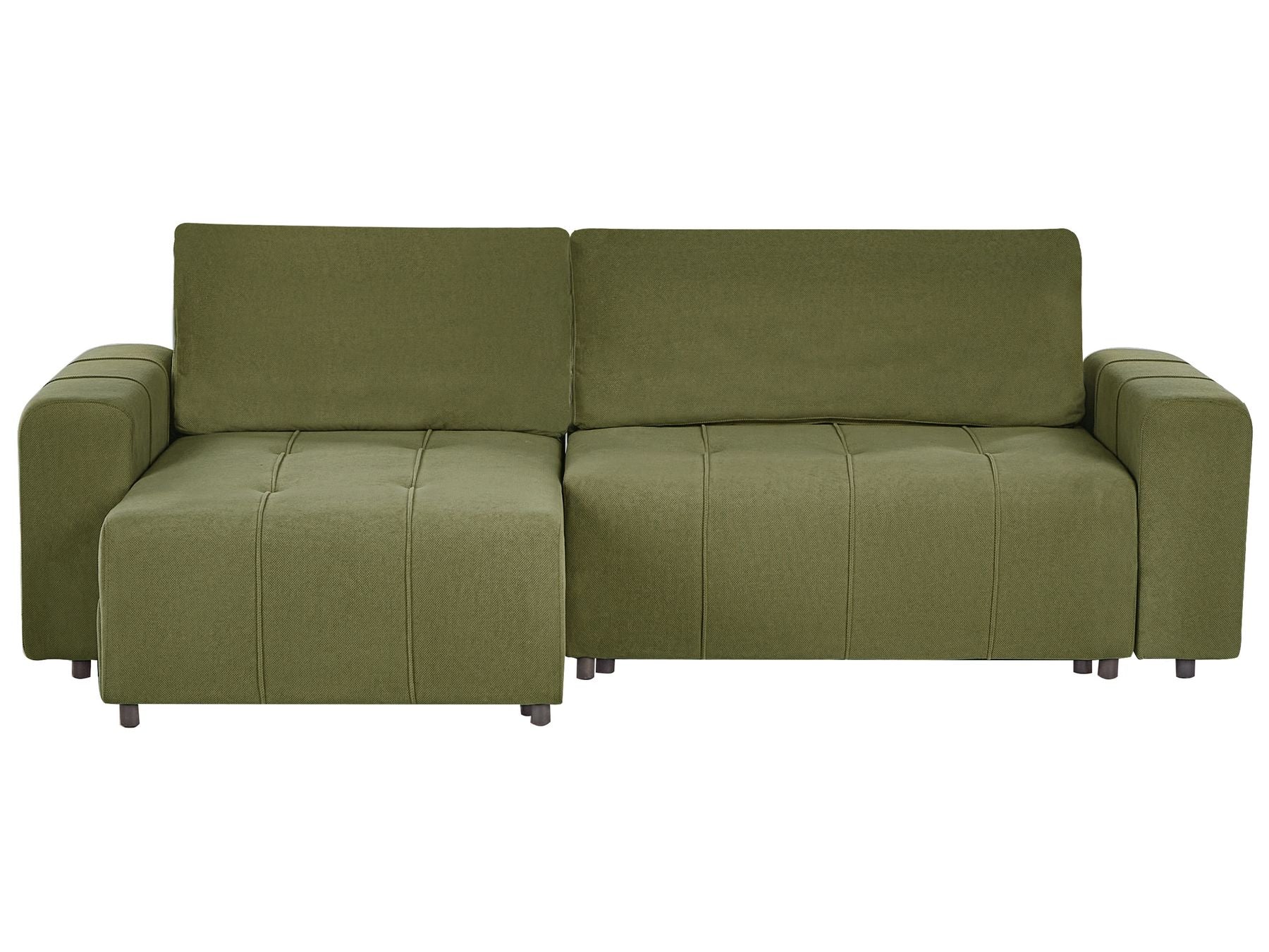 Corner Sofa Bed INNVIK Fabric Green 3 Seater Right Hand