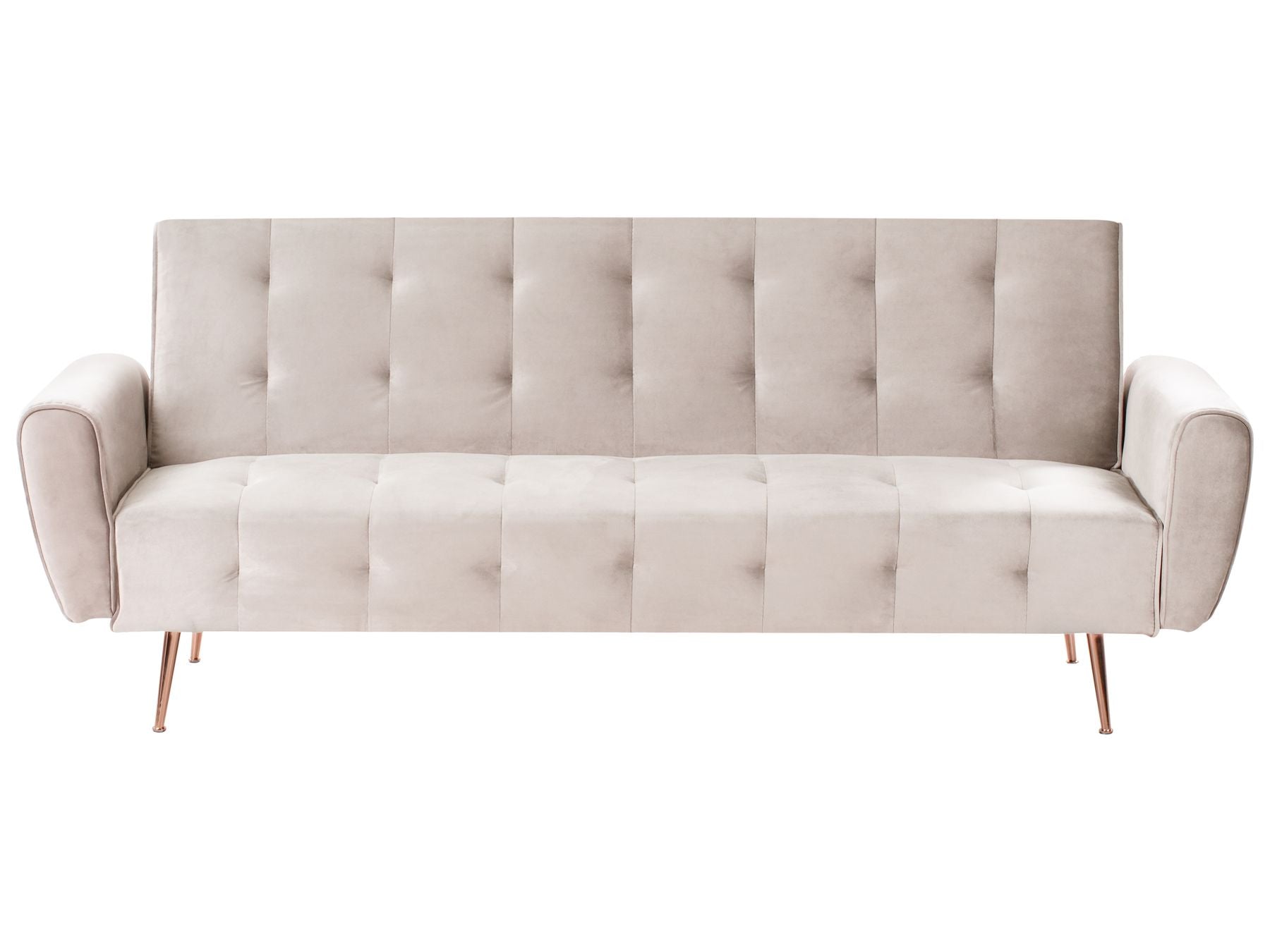 Sofa Bed SELNES Velvet Light Beige 3 Seater