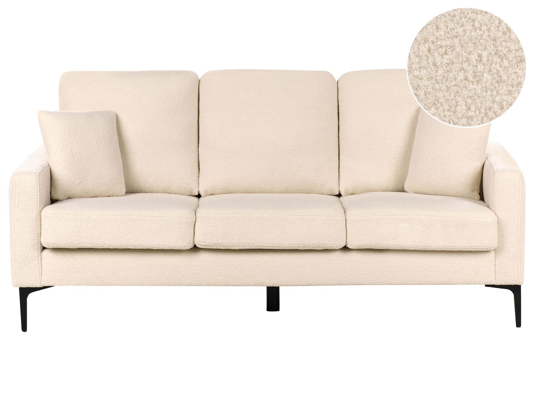 3 Seater Boucle Sofa Beige GAVLE