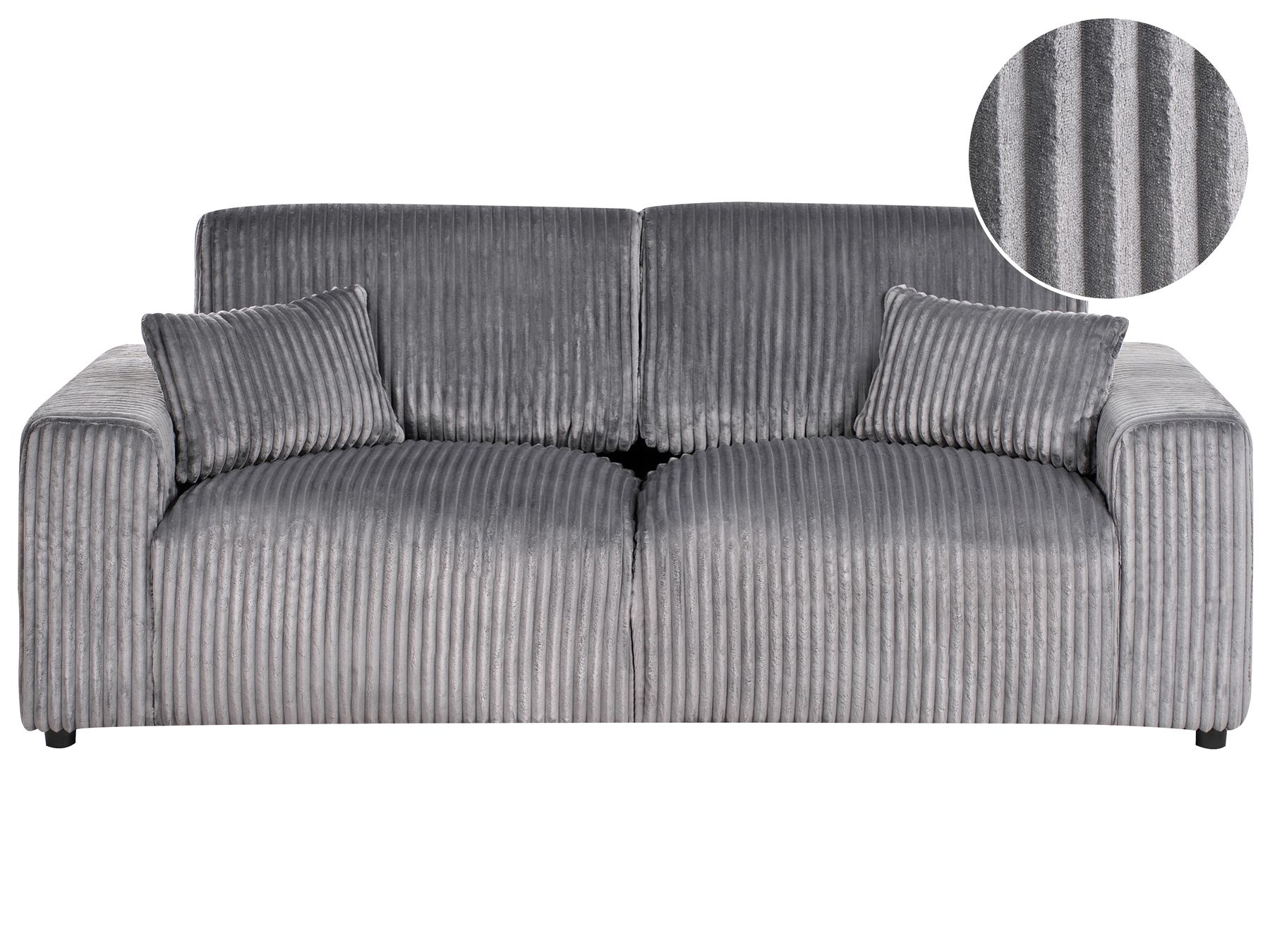 3 Seater Jumbo Cord Sofa Grey SANDORA