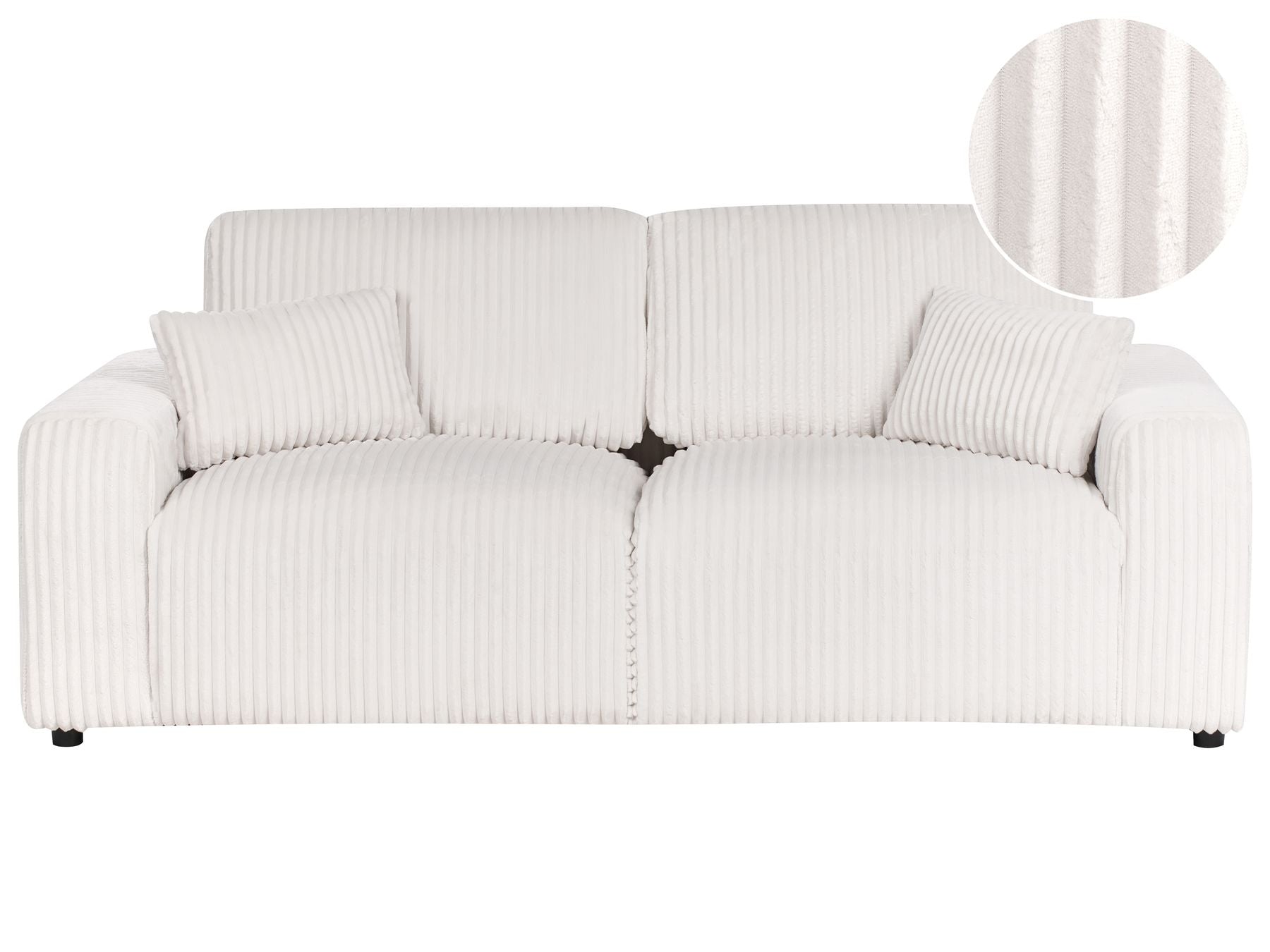 3 Seater Jumbo Cord Sofa Off White SANDORA