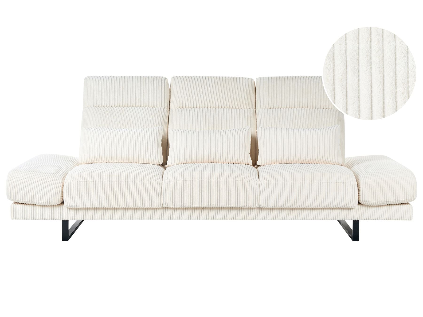 Jumbo Cord 3 Seater Sofa Light Beige IKAST