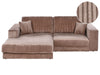 Corner Sofa Corduroy Light Brown 3 Seater Right Hand