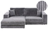 Corner Sofa Corduroy Dark Grey 3 Seater Right Hand