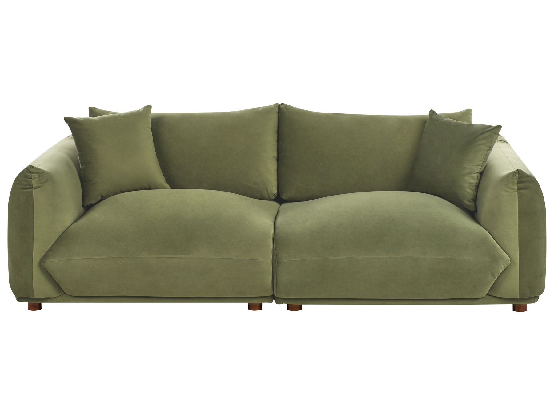 3 Seater Velvet Sofa Green LUVOS