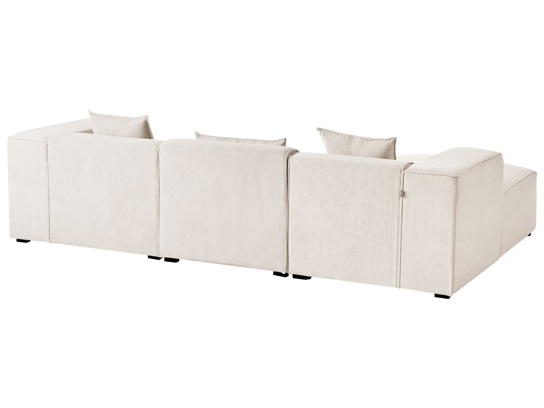 Corner Sofa DOLVA Corduroy Off-White 3 Seater Right Hand