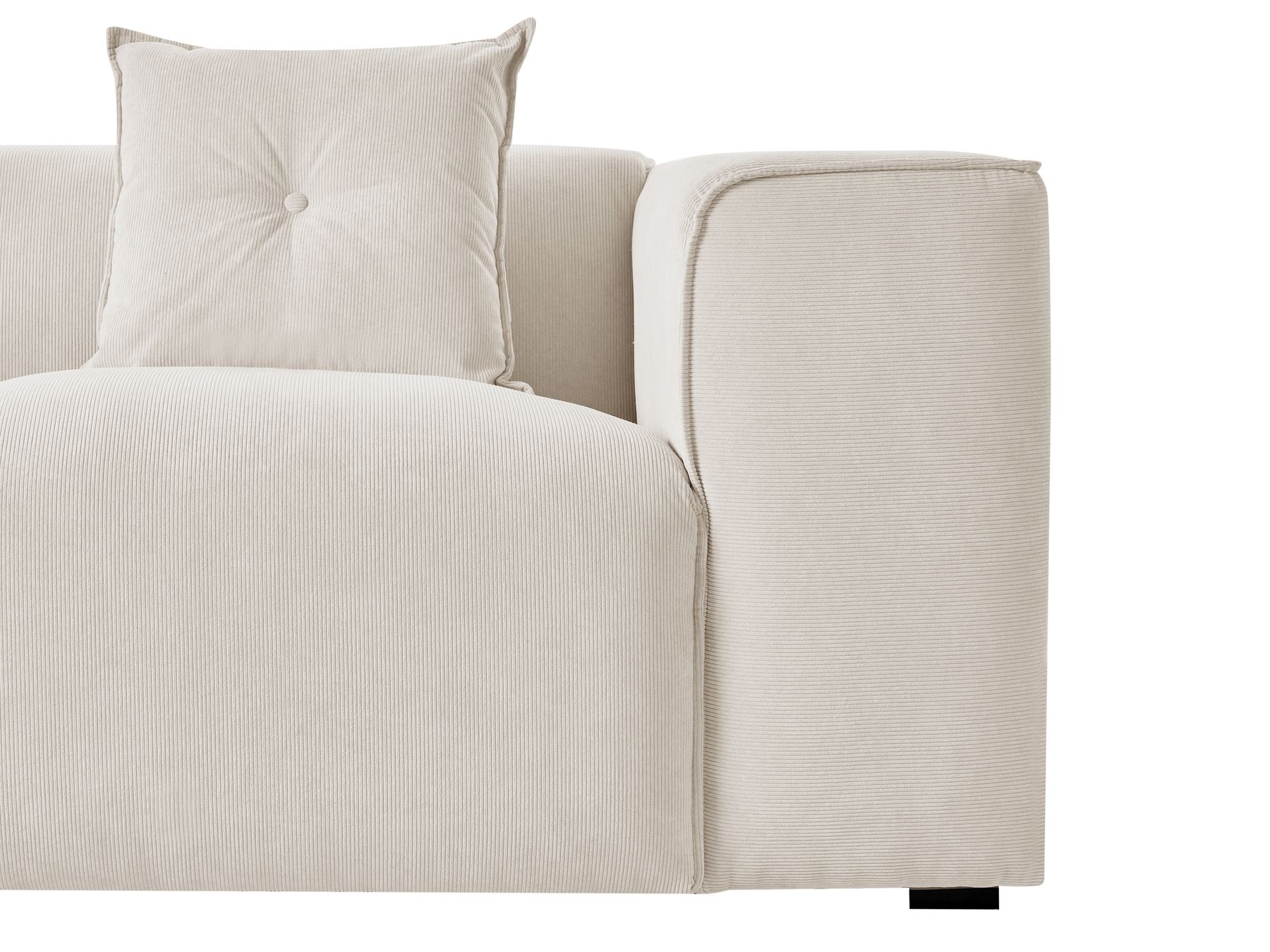 Corner Sofa DOLVA Corduroy Off-White 3 Seater Right Hand