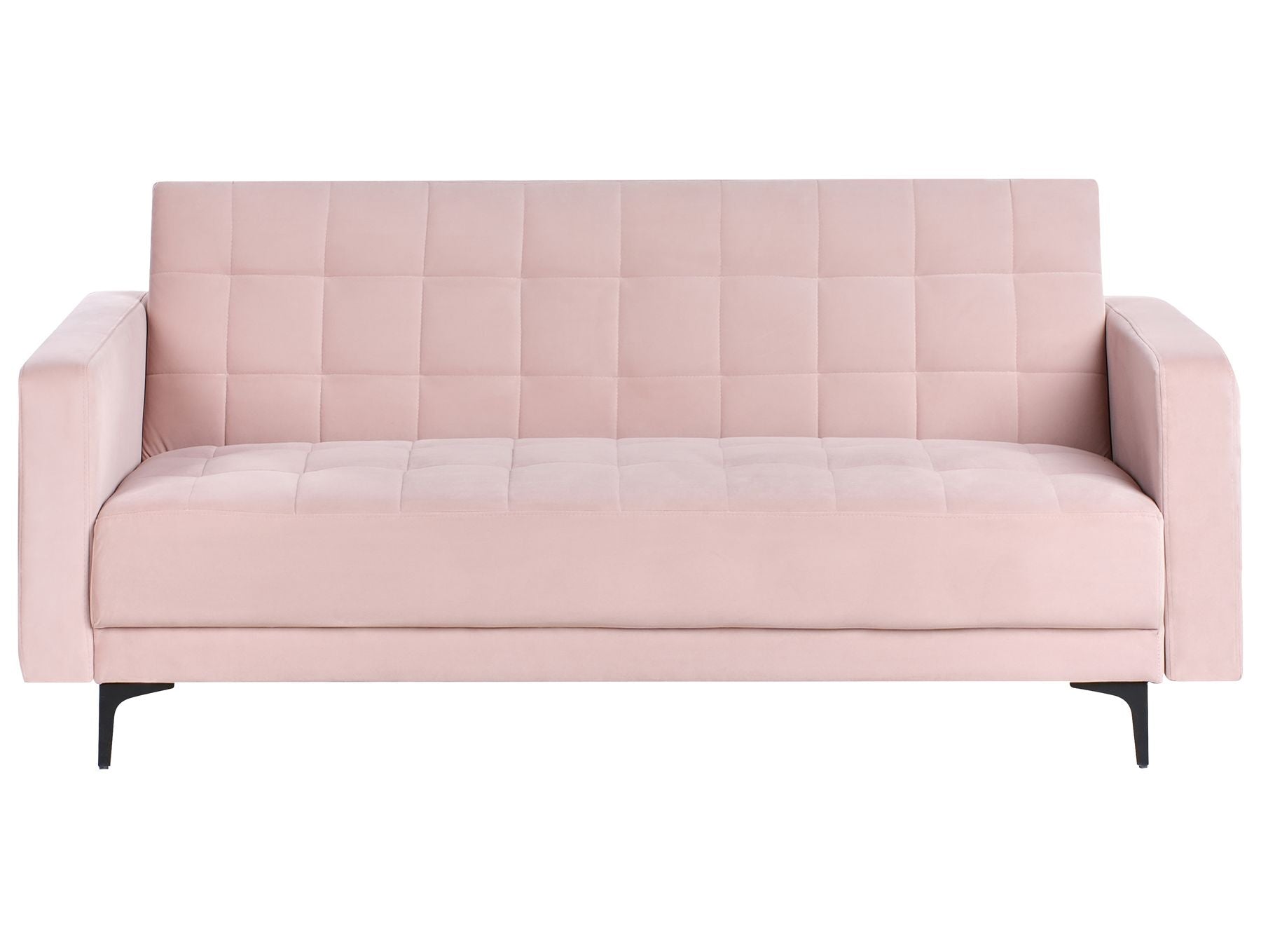Sofa Bed ABERDEEN Velvet Pastel Pink 3 Seater