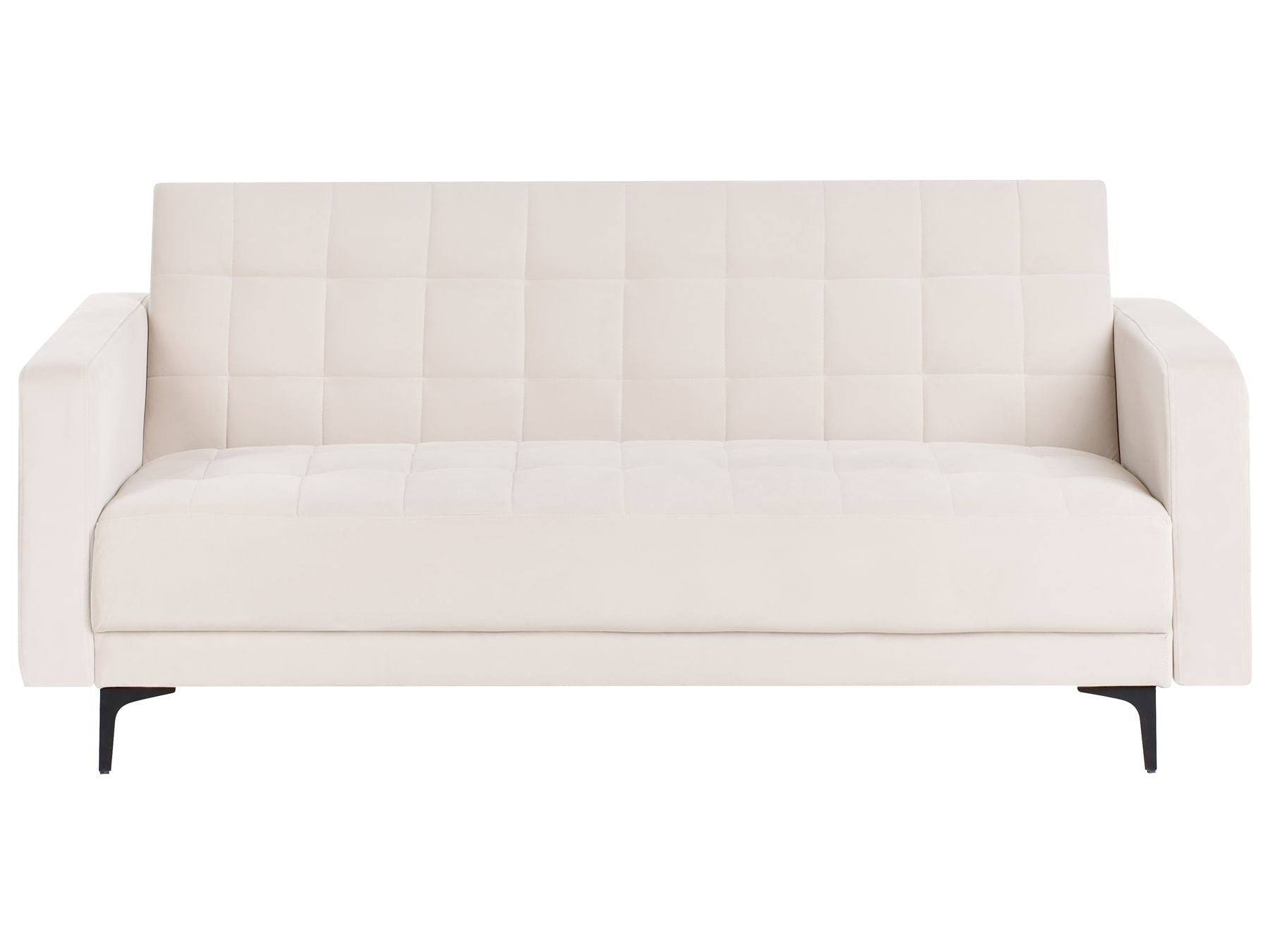 Sofa Bed ABERDEEN Velvet Light Beige 3 Seater