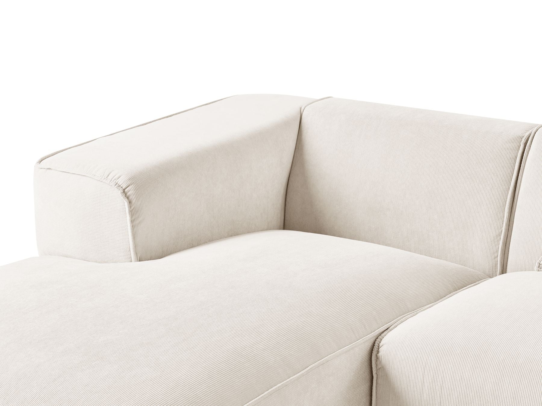 Corner Sofa DOLVA Corduroy Off-White 3 Seater Right Hand