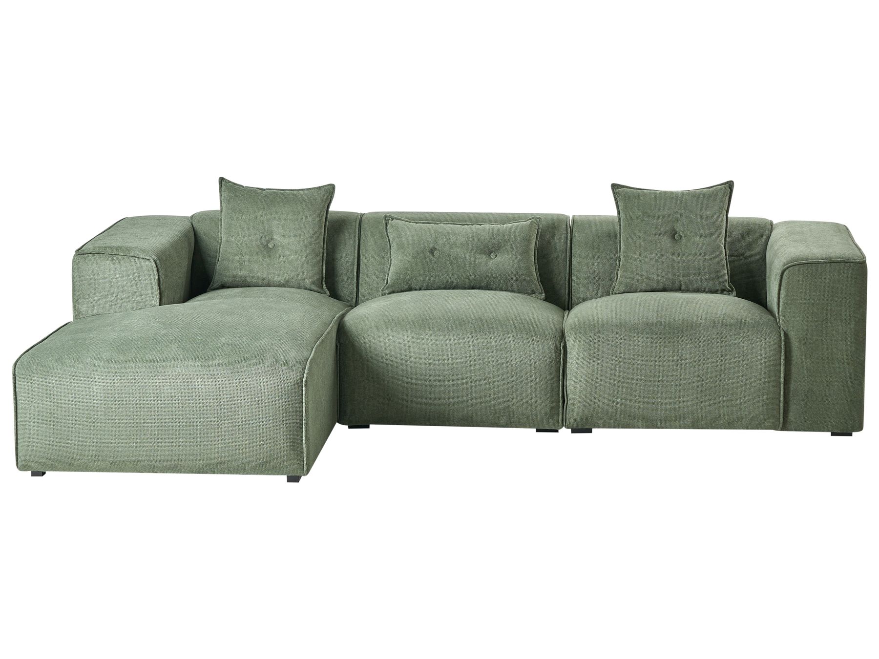Corner Sofa DOLVA Chenille Dark Green 3 Seater Right Hand