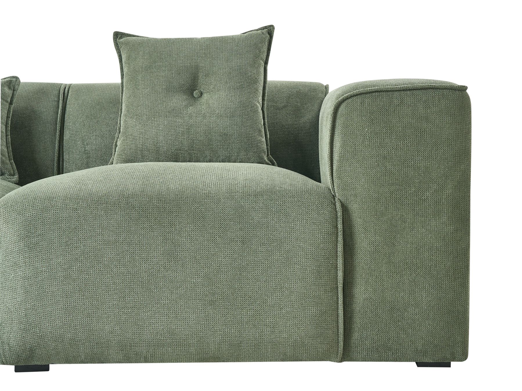 Corner Sofa DOLVA Chenille Dark Green 3 Seater Right Hand