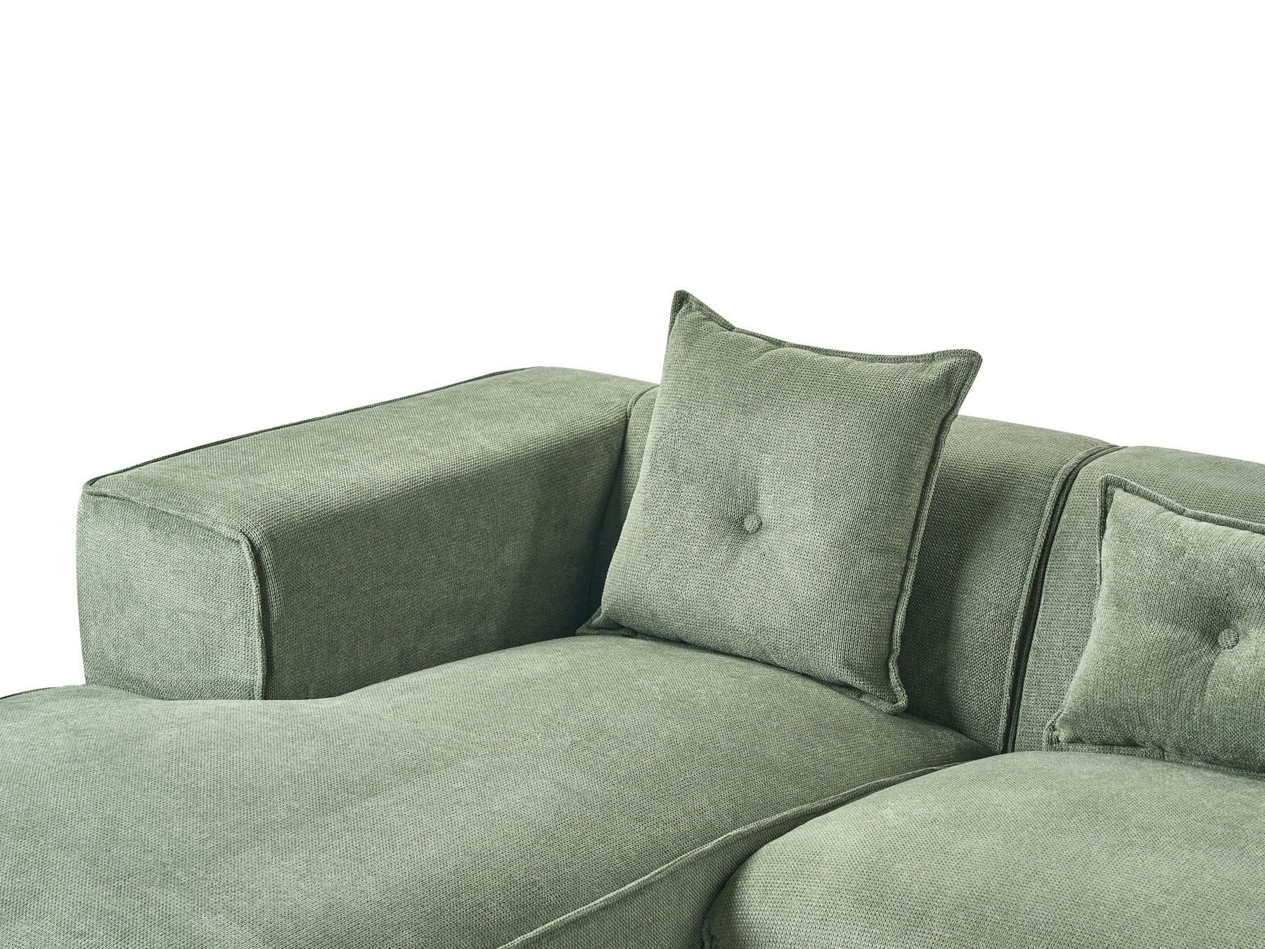 Corner Sofa DOLVA Chenille Dark Green 3 Seater Right Hand