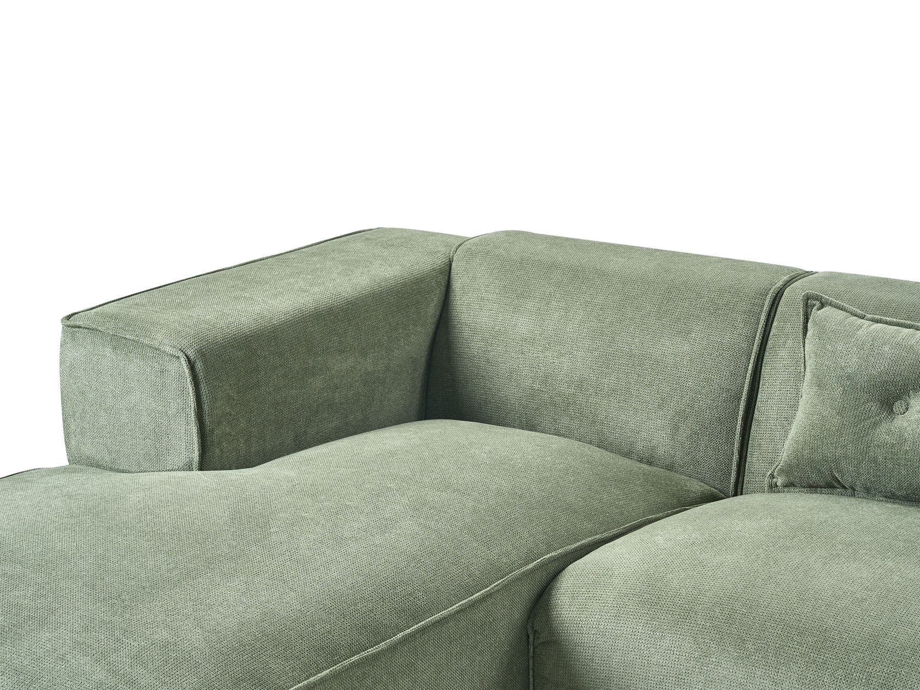 Corner Sofa DOLVA Chenille Dark Green 3 Seater Right Hand