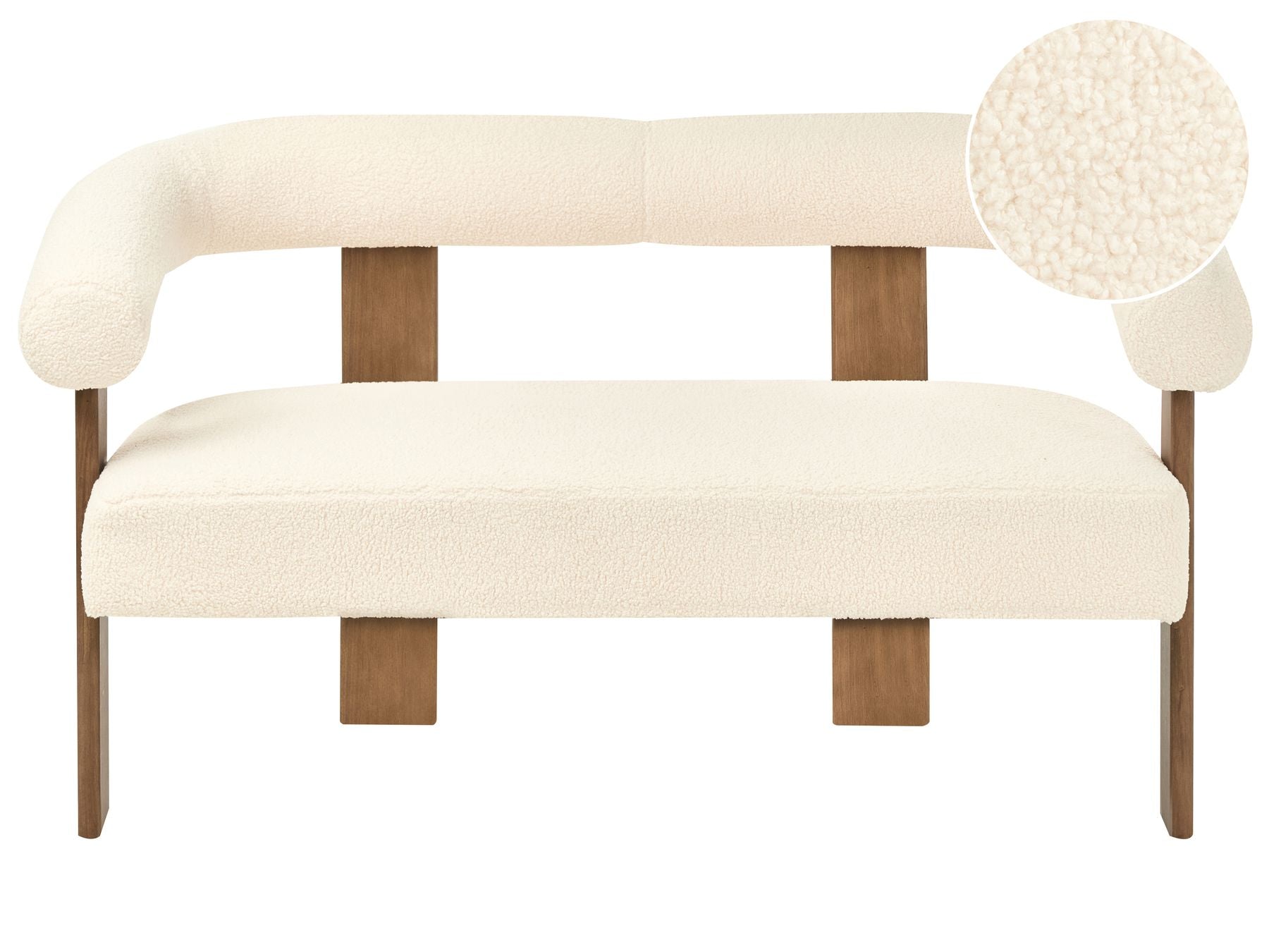 Sofa ILBRO Boucle Off-White/ Dark Brown 2 Seater