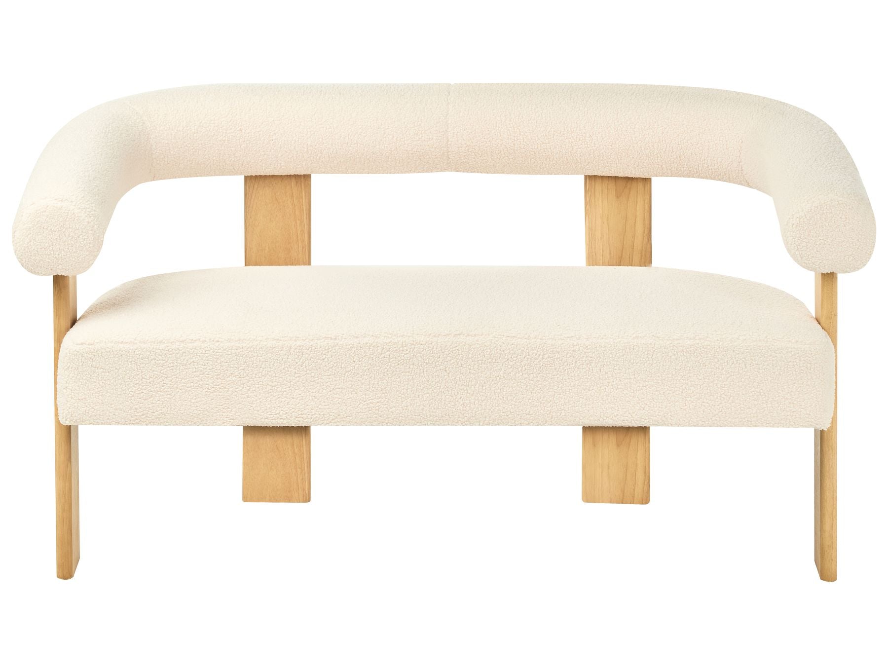 Sofa ILBRO Boucle Off-White/ Light Brown 2 Seater