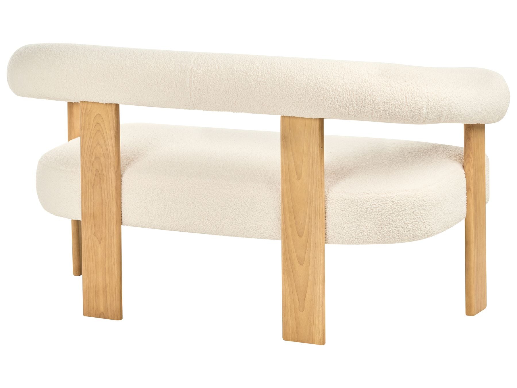 Sofa ILBRO Boucle Off-White/ Light Brown 2 Seater