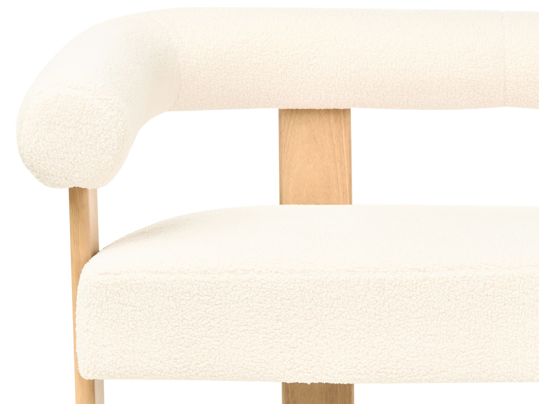 Sofa ILBRO Boucle Off-White/ Light Brown 2 Seater