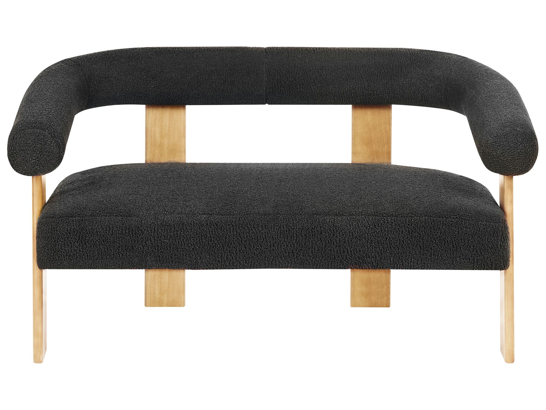 Sofa ILBRO Boucle Black/ Light Brown 2 Seater
