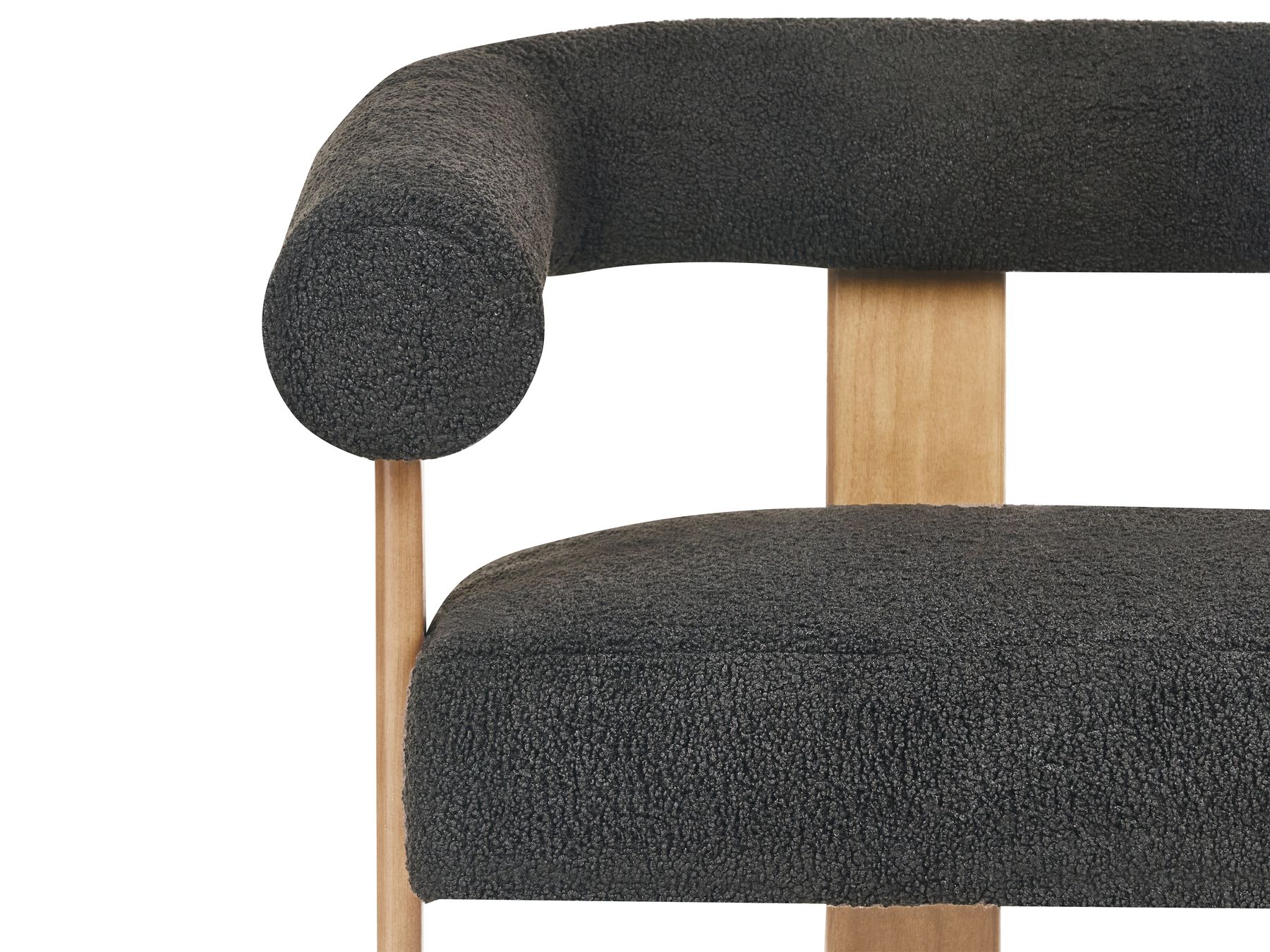 Sofa ILBRO Boucle Black/ Light Brown 2 Seater