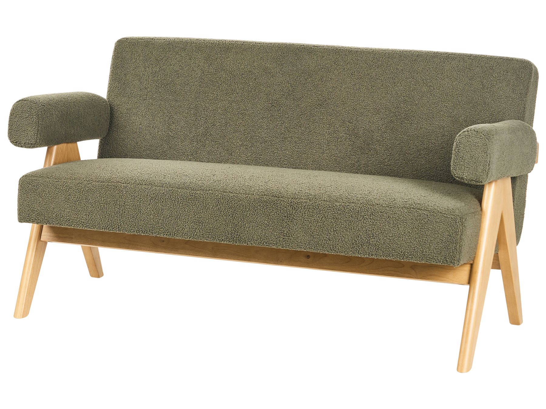 Sofa TAMRE Boucle Green/ Light Brown 2 Seater