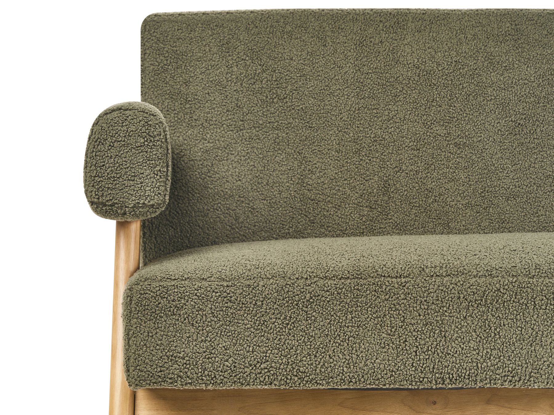 Sofa TAMRE Boucle Green/ Light Brown 2 Seater