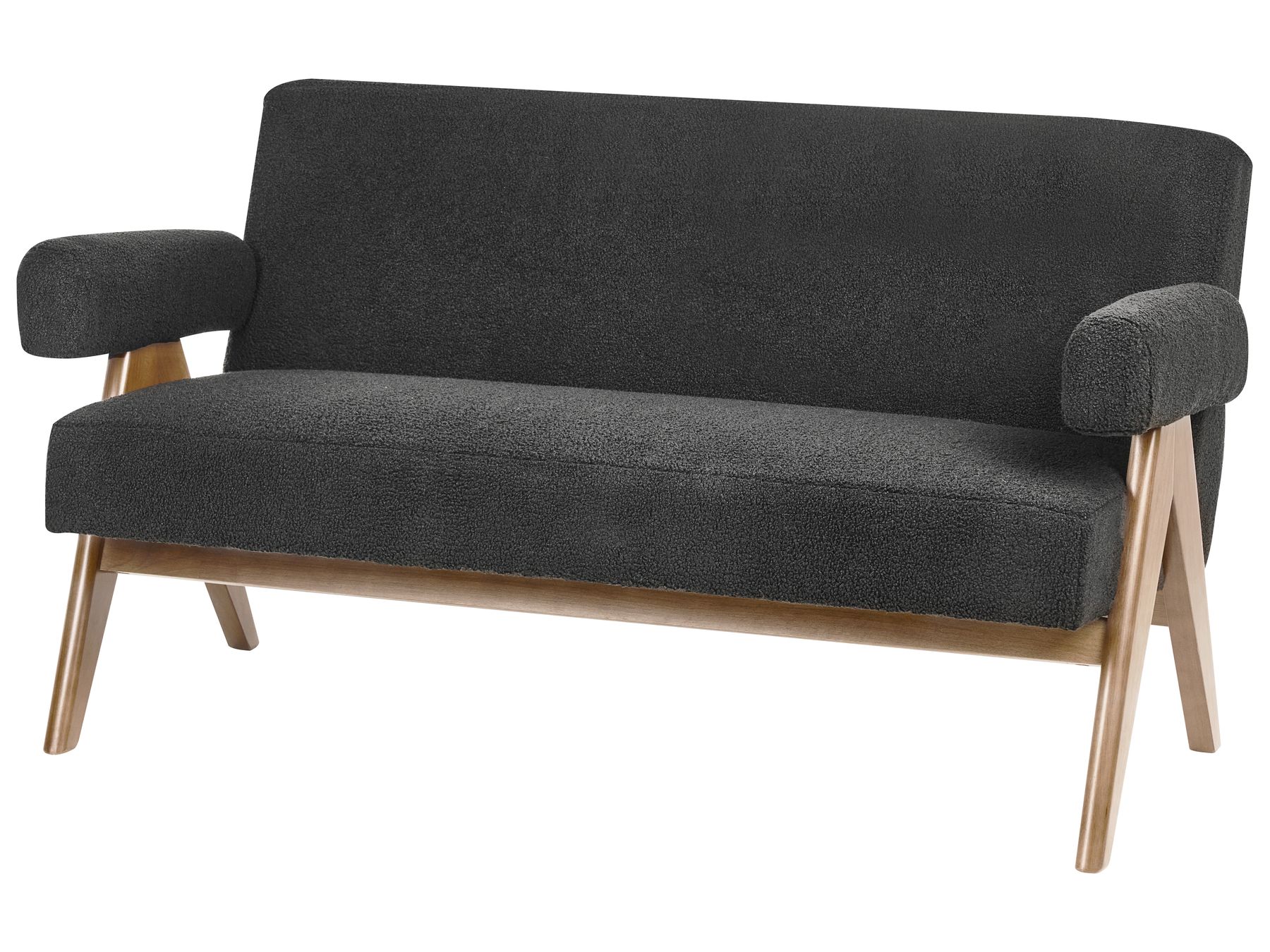 Sofa TAMRE Boucle Black/ Dark Brown 2 Seater