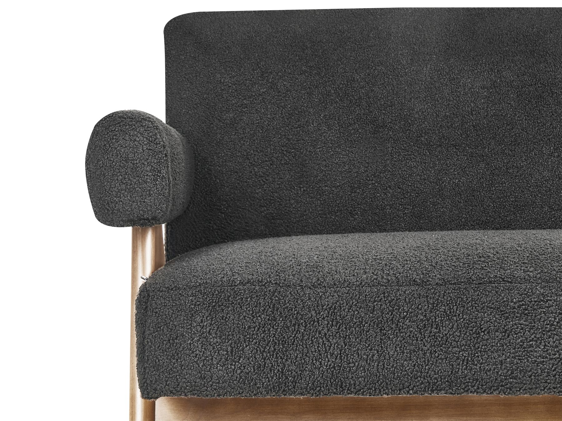 Sofa TAMRE Boucle Black/ Dark Brown 2 Seater