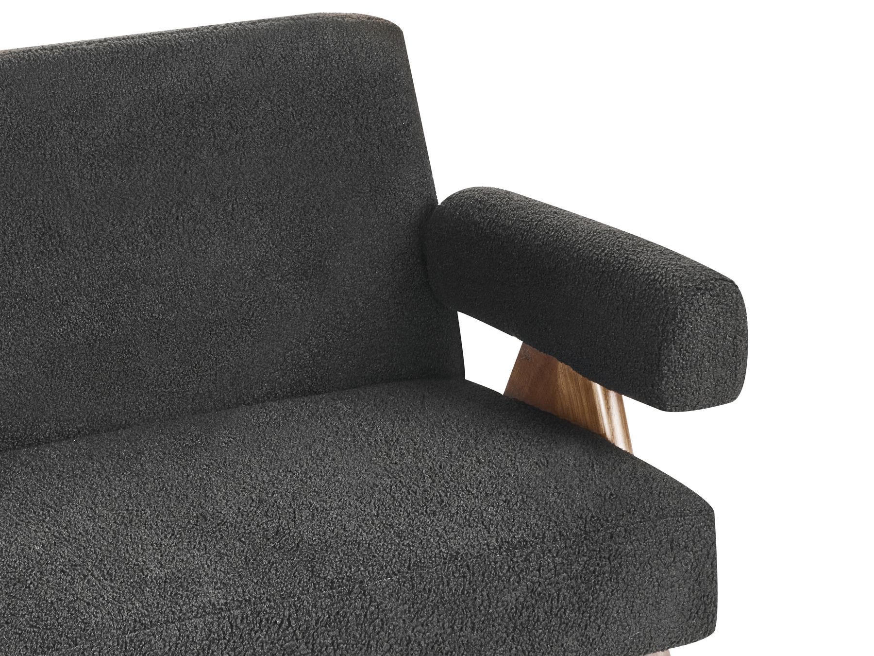 Sofa TAMRE Boucle Black/ Dark Brown 2 Seater