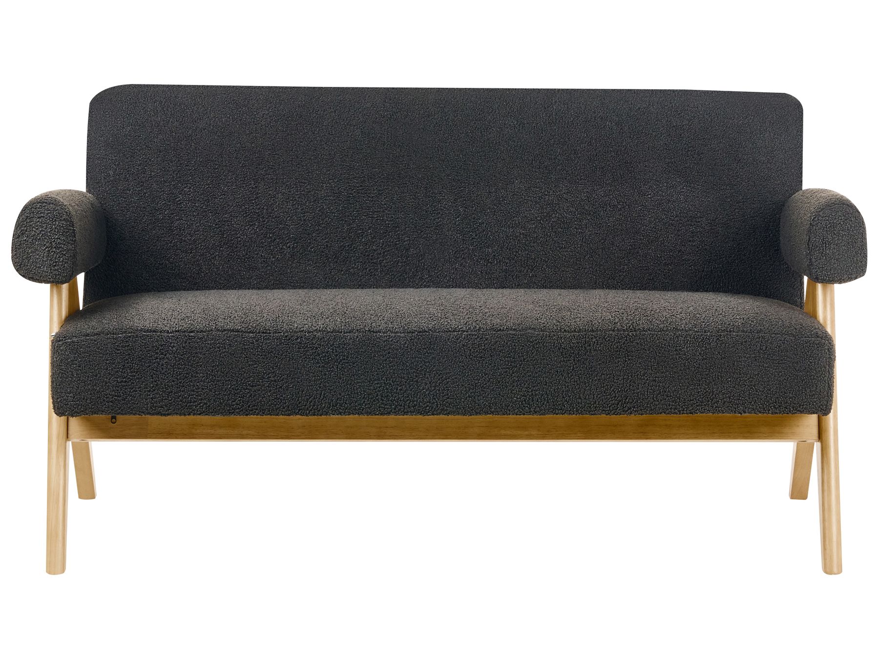 Sofa TAMRE Boucle Black/ Light Brown 2 Seater