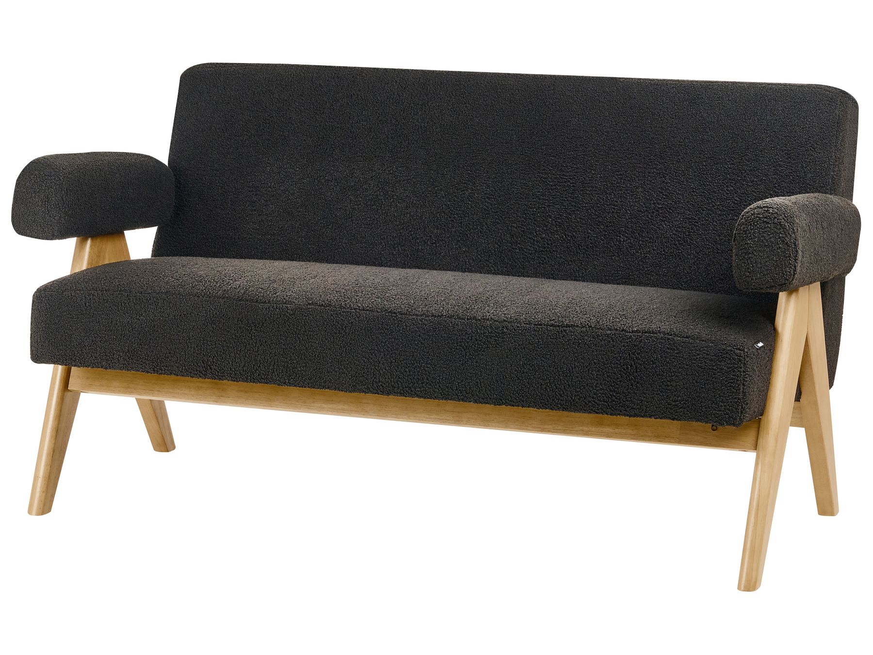 Sofa TAMRE Boucle Black/ Light Brown 2 Seater