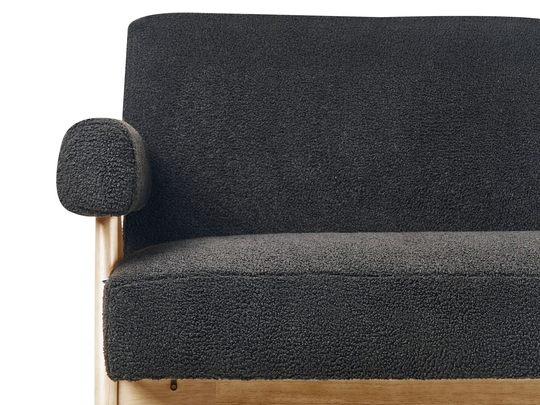 Sofa TAMRE Boucle Black/ Light Brown 2 Seater