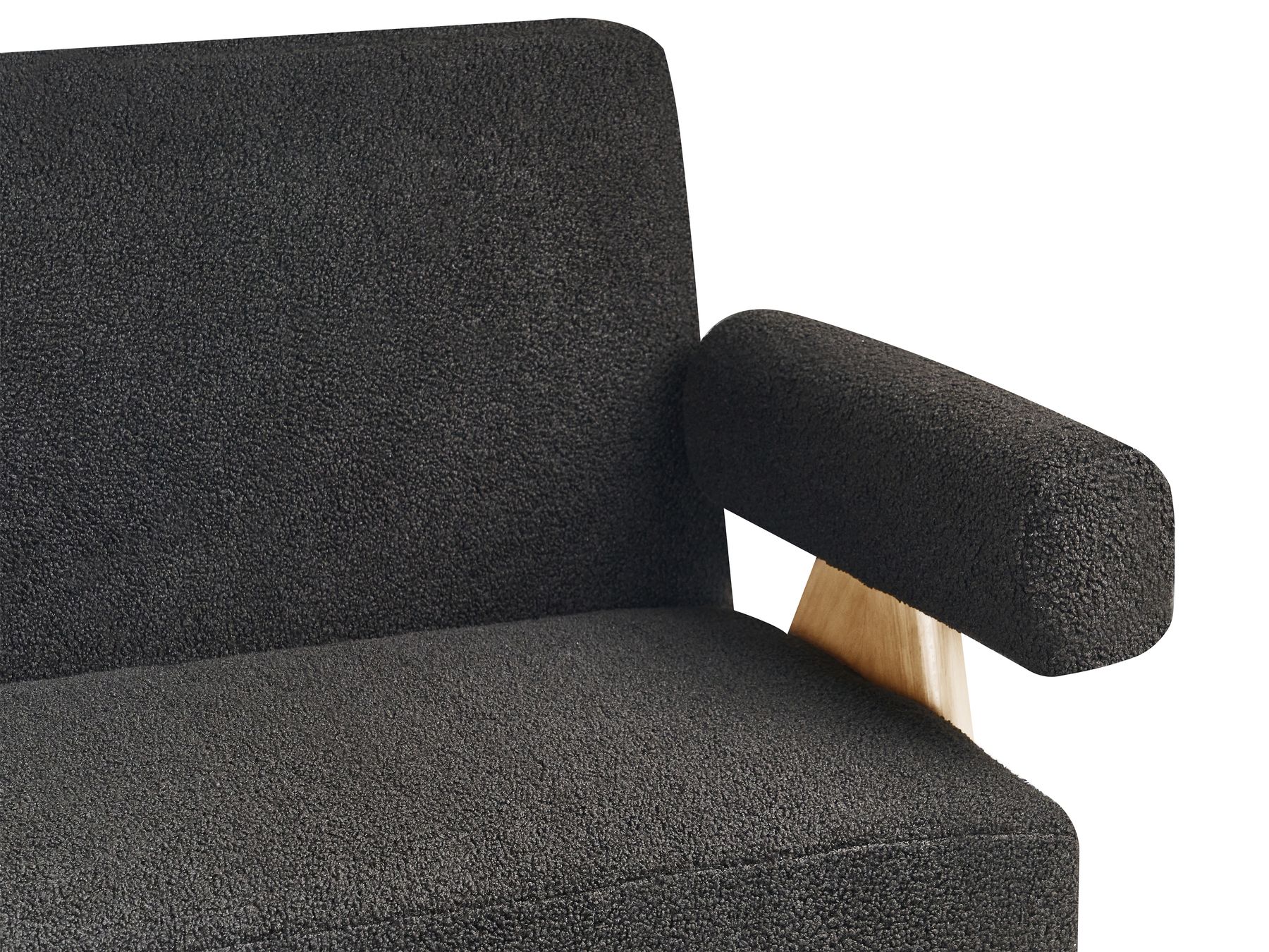 Sofa TAMRE Boucle Black/ Light Brown 2 Seater