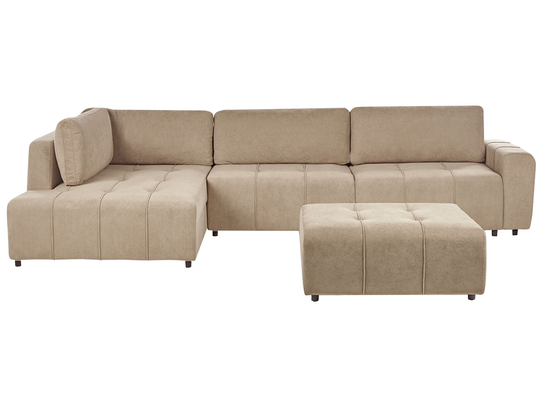 Corner Sofa Bed INNVIK Fabric Brown 4 Seater Right Hand
